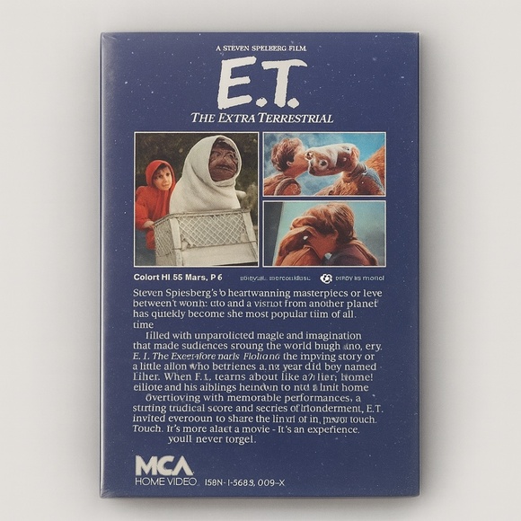 MCA 1988 Sealed Blue Cover E.T. The Extra-Terrestrial VHS Tape 80s Nostalgia - Picture 3 of 9